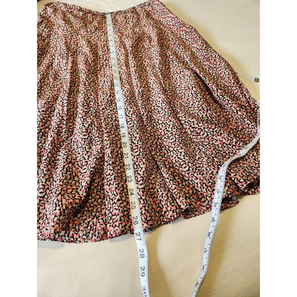 100% Silk Skirt size Large Talbots Pink Black - Picture 7 of 9